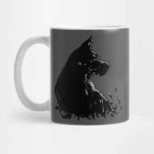 Black fire dog Mug